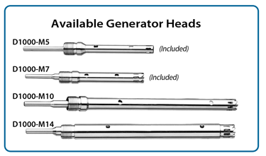 Generator Heads for the D1000 Handheld Homogenizer image